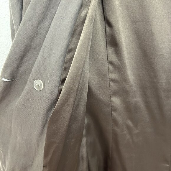 Vtg Y2K Cache Women's Sz M Double Breasted Blazer Short Trench Coat Belted Brown - Picture 14 of 14